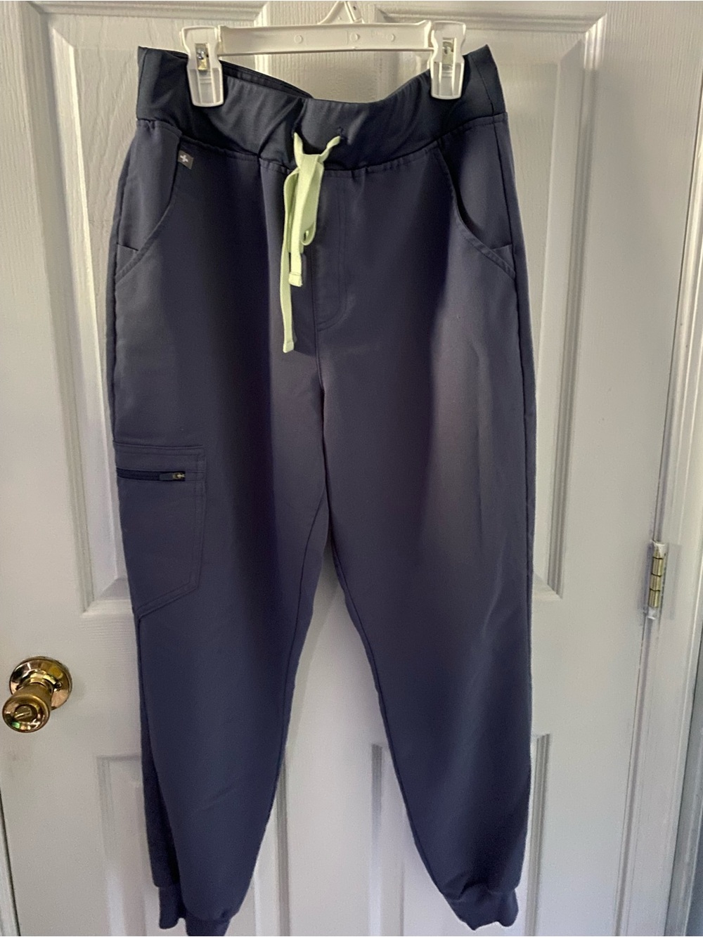 Figs Woman’s Navy Jogger Pants with Lime Drawstring